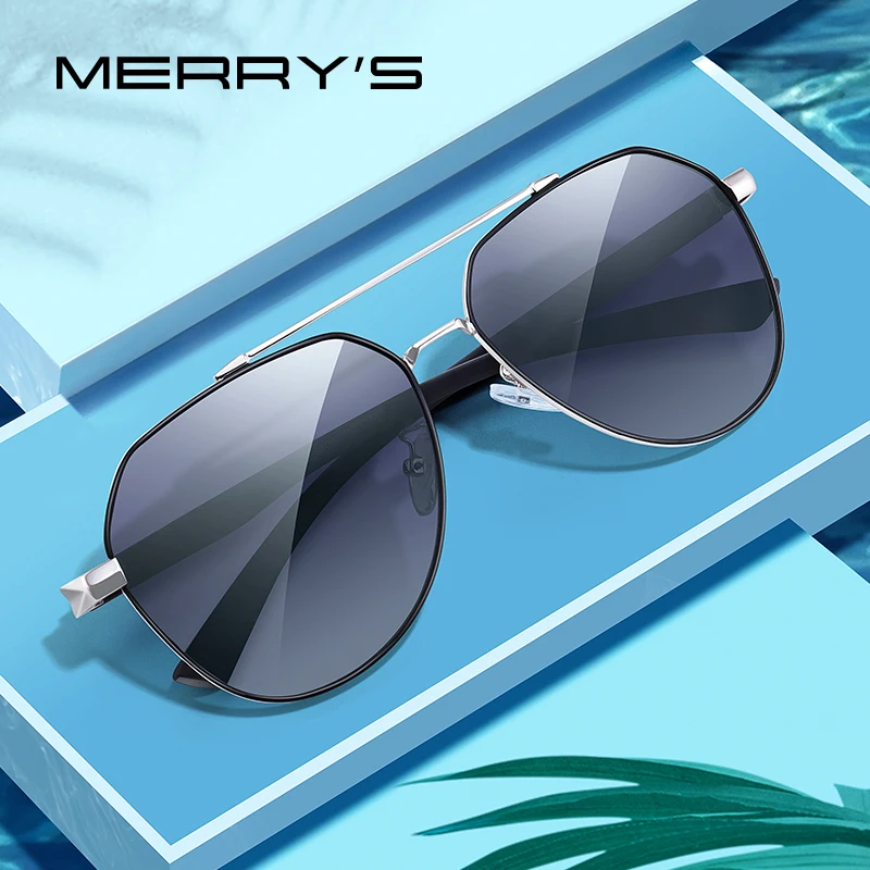 MERRYS, дизайнерские мужские классические солнцезащитные очки, HD поляризационные очки пилота, солнцезащитные очки для вождения, рыбалки, TR90, защита от уф400 лучей, S8258