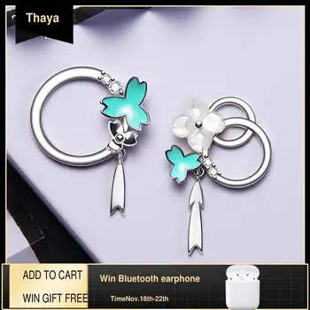 

Thaya Shell Flower Earring 925 Real Silver Light Green Enamel Earring Style Earring For Women Fine Jewelry Fashion Gift