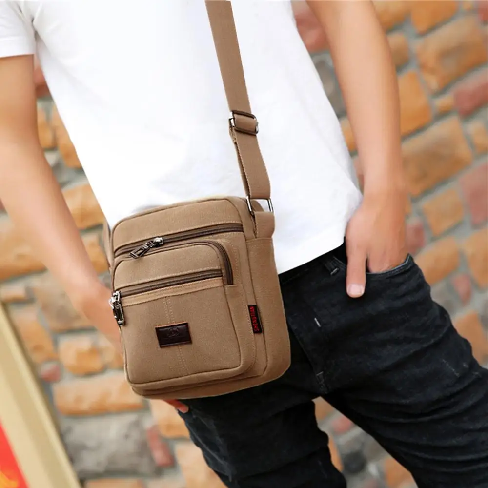 Bolso de lona a la moda para hombre y adolescente, bandolera de hombro,  escolar|Bolsos bandolera| - AliExpress