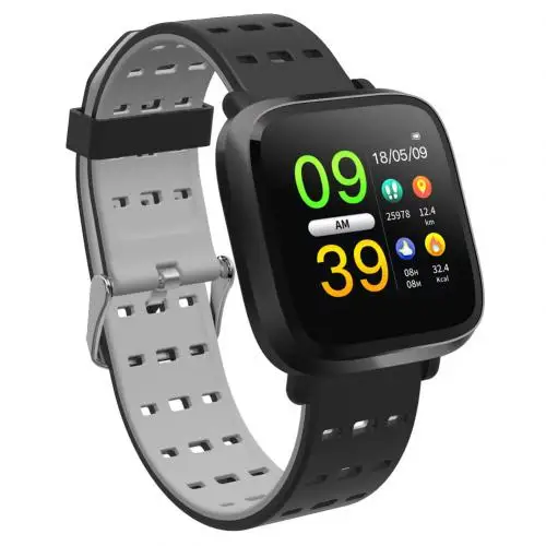 Grey Square Screen Sports Bluetooth Wrist Watch Heart Rate Monitor Smart Bracelet - Цвет: Grey