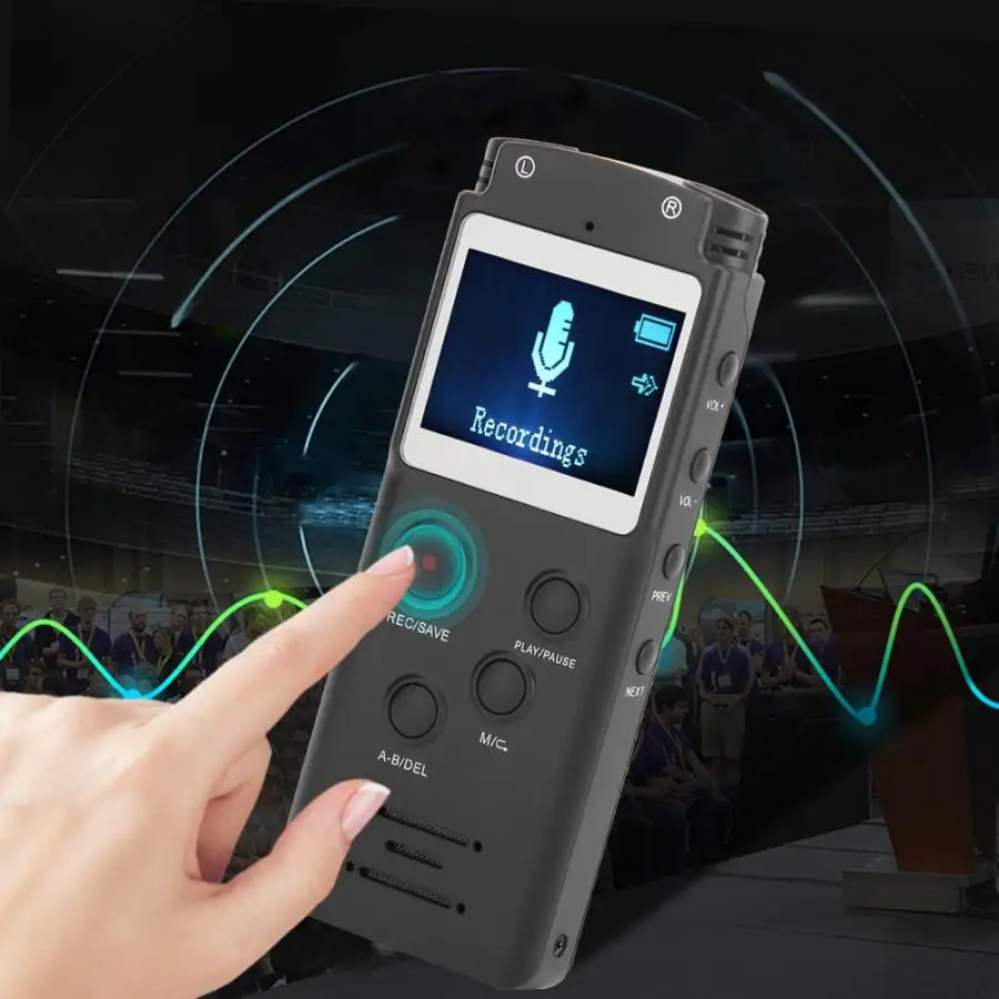 Переносной диктофон HIFI 8 Гб Профессиональный портативный аудио рекордер Диктофон поддержка внешней карты TF 64 ГБ
