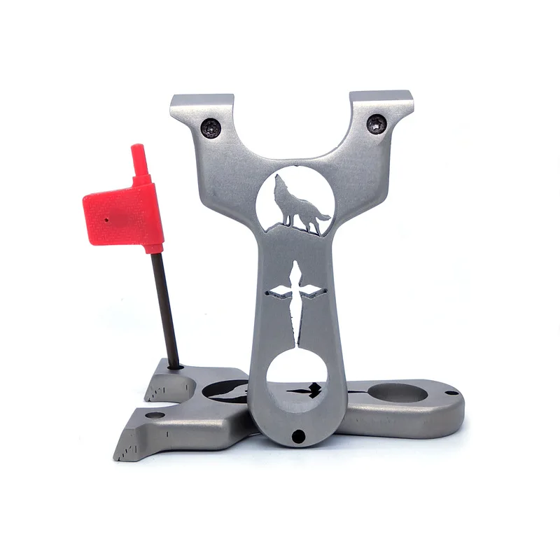 

Hunting Slingshot 304 Stainless Steel Slingshot Catapult with Flat Rubber Band for Outdoor Games Shooting 2019 New