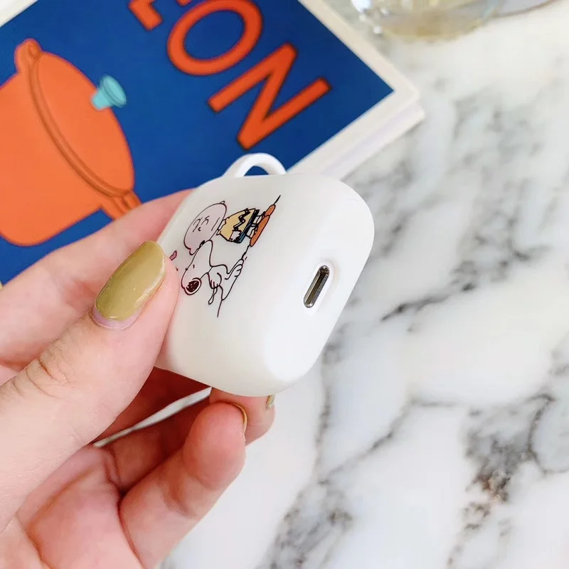 Мультяшная белая собака Charlie коричневая Зарядка Наушники Чехлы для Apple Airpods 1 2 Bluetooth беспроводные наушники крышка от матового чехла