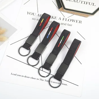 

Fur-turned square embroidered keychain creative gifts event presents keychain simple car pendant wholesale