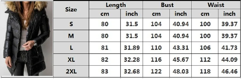 Winter Down Jacket Coat Women Parkas Warmness Cotton Padded Overcoat PU Fashion Basic Coats Black Long Outwear Women's Clothes