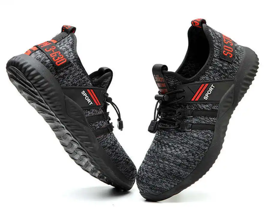 Fashionable steel toe non-slip breathable protective work shoes for men Puncture-proof safety shoes Light work boots