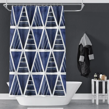 

Geometric Pattern Waterproof Shower Curtain Fabric Toilet Partition Bathroom Curtain Bath Bath Curtain for Bathroom Home Decor