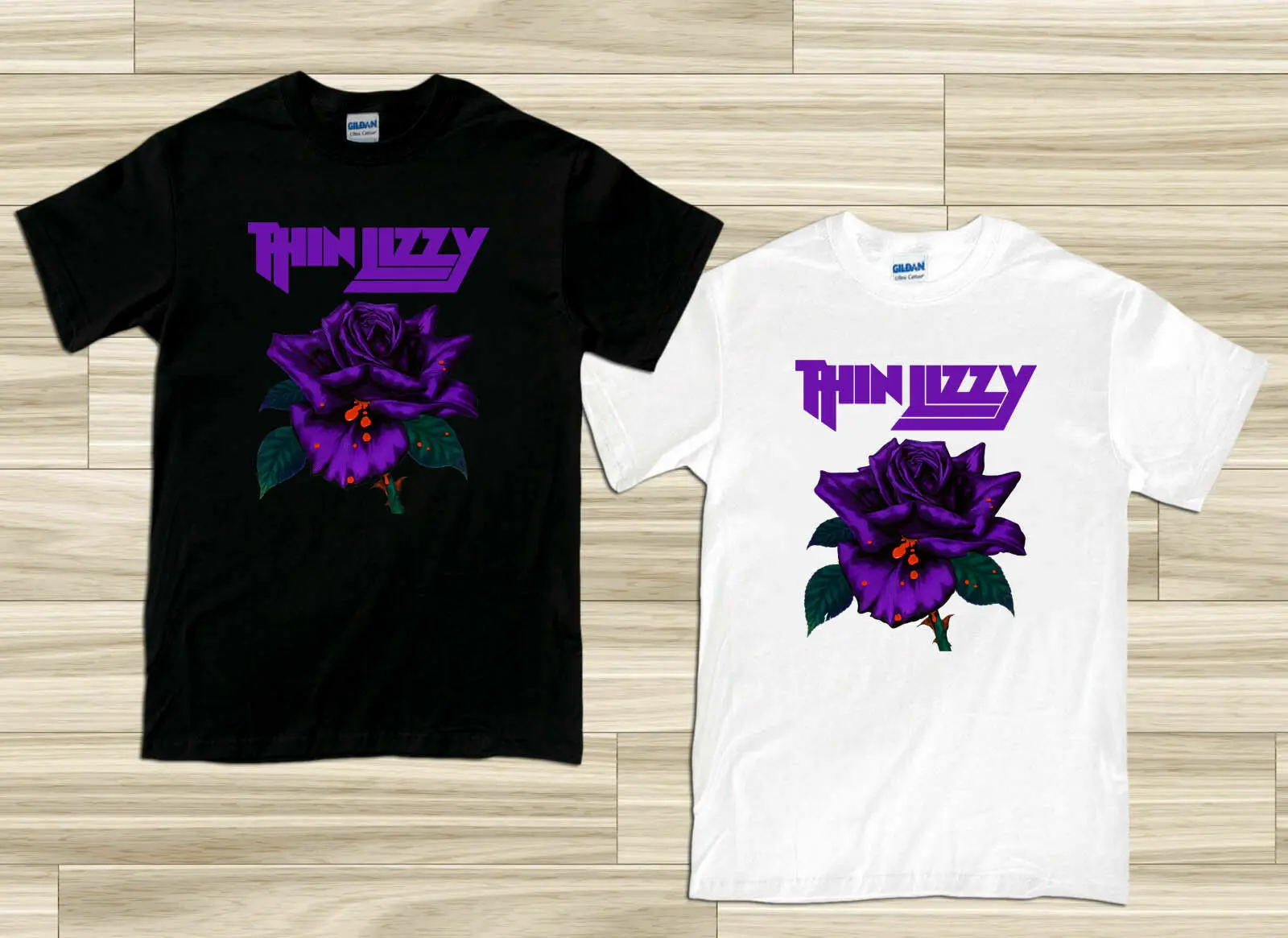 Новая редкая Мужская футболка Thin Lizzy black rose Phil Lynott S до 2Xl|Футболки| |