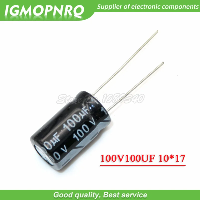 20 шт 100V100UF 10*17 мм 100V 100 мкФ 10*17 Алюминий электролитический конденсатор с алюминиевой крышкой