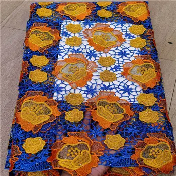 

African Lace Fabric 2020 High Quality Guipure Water Soluble Lace Nigerian Lace Fabrics for Wedding Sewing 5 yards/lot! YJ102398