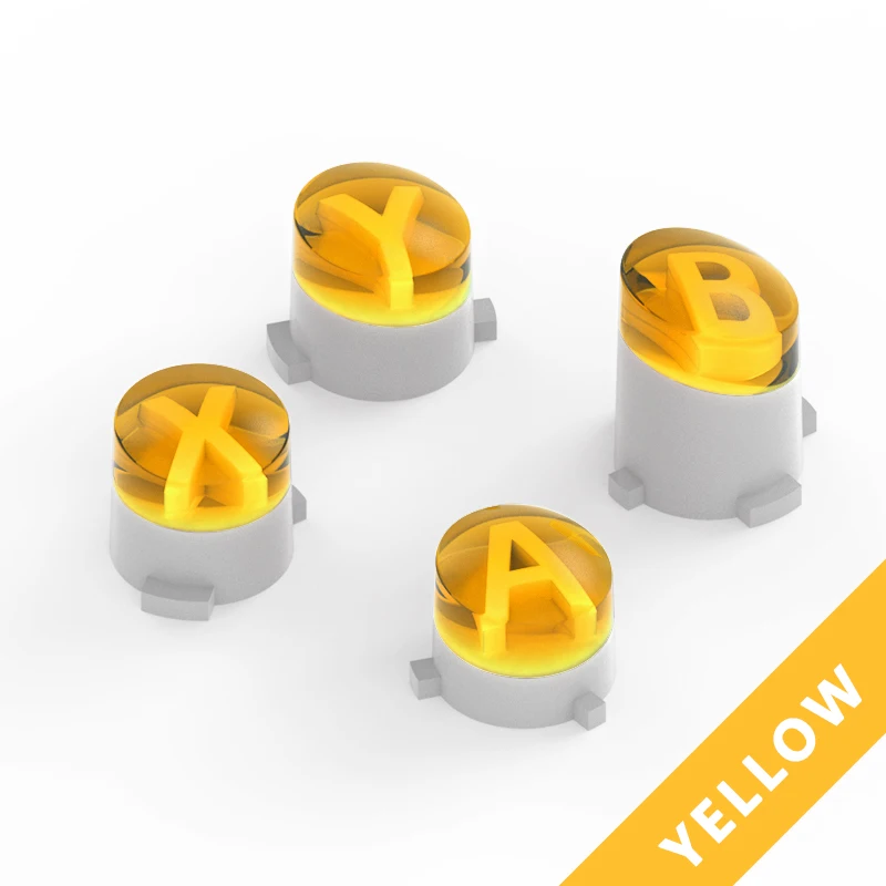 Transparent yellow Replacement Buttons ABXY Kit for Microsoft Xbox One/Slim Spare parts Button For Xbox One Elite Wireless Controller Accessories - Цвет: Transparent yellow
