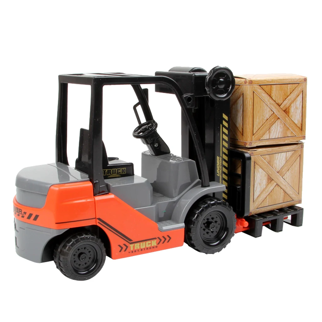 Miniature 1:22 Plastic Fork Lift Truck Engineering Vehicle Toy Gift