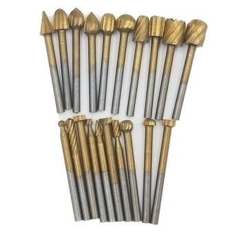 

20Pcs Woodworking Rotary File Woodworking Cutter Wood Carving Small Rotary File Tool High Speed Steel Professional Tools Sets