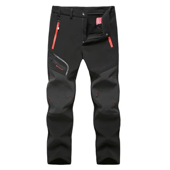 Summer Hiking Pants Men Stretch Softshell Fleece Fishing Pants Outdoors Sports Tactical Waterproof Mountain Trekking Pants Mens 2