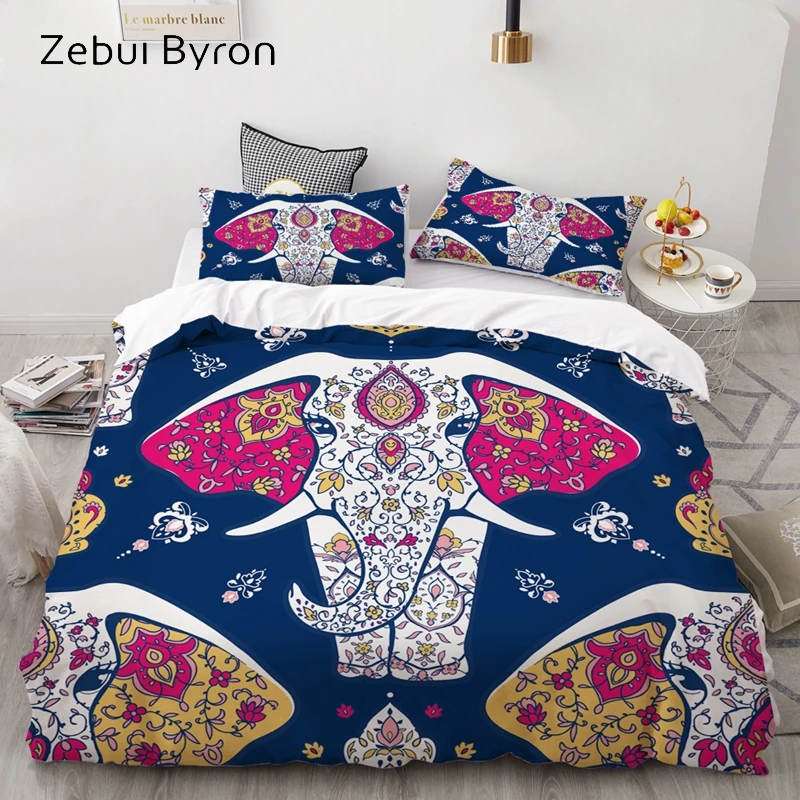 

3D Bedding Set Custom/USA Queen/King/Europe,3PCS Duvet Cover Set,Quilt/Blanket Cover Set,Bed set mandala elephant ,drop shipping