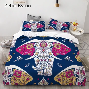 

3D Bedding Set Custom/USA Queen/King/Europe,3PCS Duvet Cover Set,Quilt/Blanket Cover Set,Bed set mandala elephant ,drop shipping