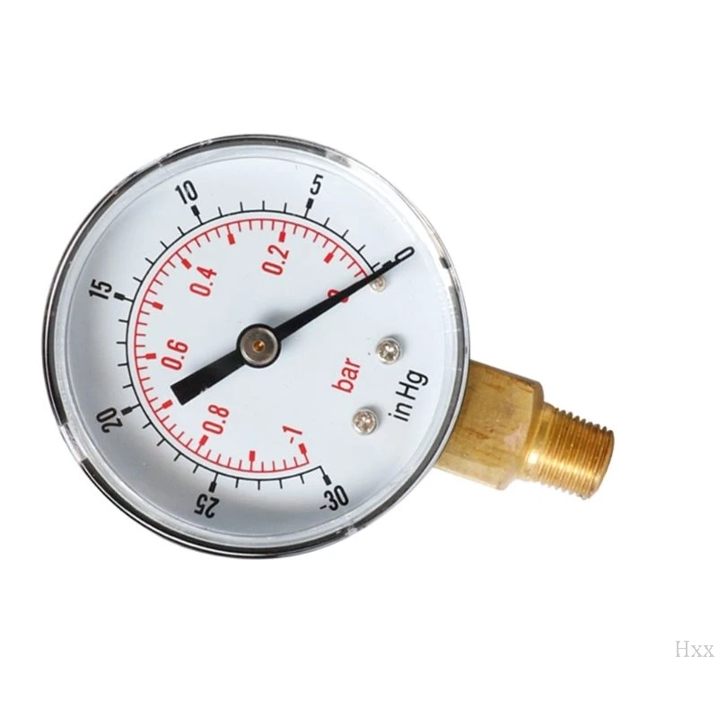 Вакуумный манометр 52 мм-1/0 бар-3" Hg 1/8 BSPT нижнее соединение монитор