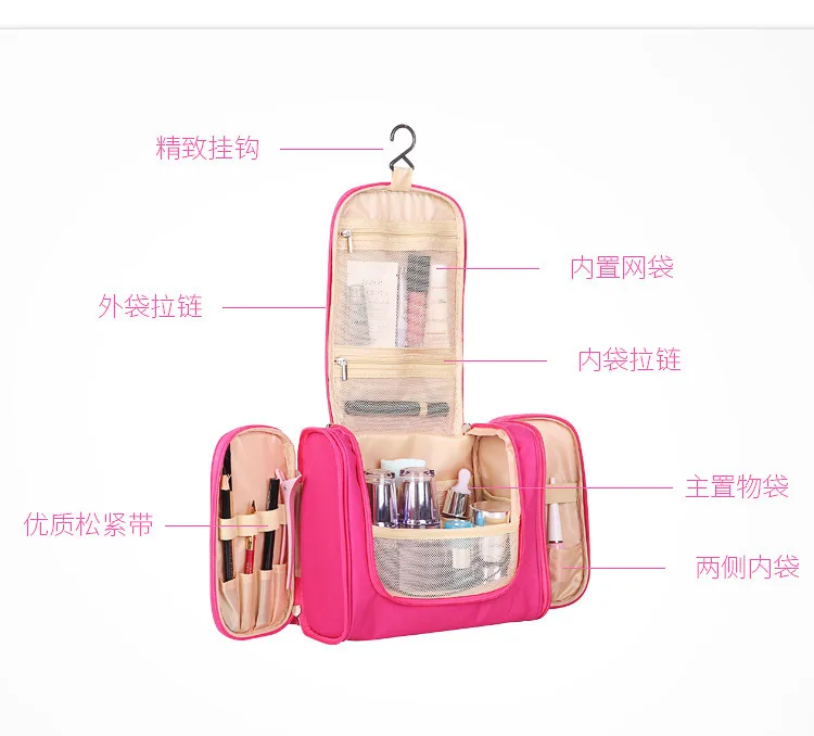 Korean hook double open toiletries Bag Travel Portable big ear toiletries bag toiletries storage bag