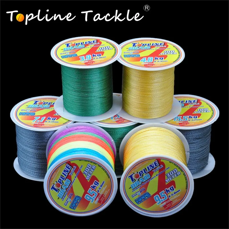 4 Strands Braid Line 100M 300M Maninline for Ocean Boat Fishing Multicolor PE Braided Fly Saltwater Carp Fish | Спорт и развлечения