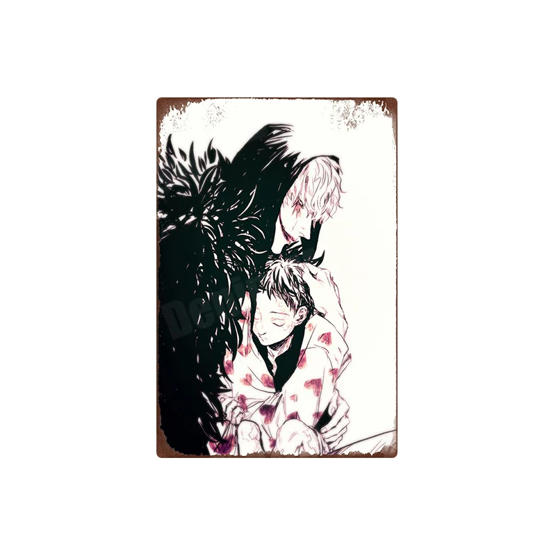 Шанкс Саурон табличка Луффи винтажная металлическая жестяная вывеска бар паб кафе домашний декор цельные настенные наклейки японские комиксы плакат MN84 - Цвет: J