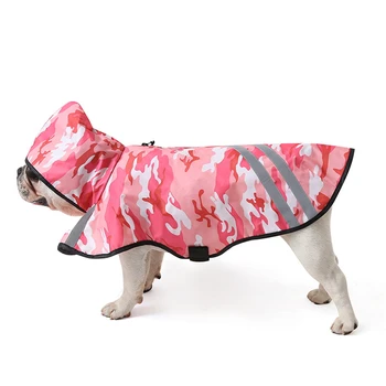 

LeChong Reflective tape Dog Raincoat Pet Dog Waterproof Cloak Outdoor Activities Hooded Raincoats With Reflective Stripes