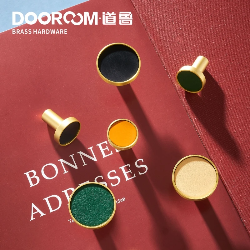 Dooroom латунные кожаные красочные крючки для ванной комнаты кухни прихожей вешалки