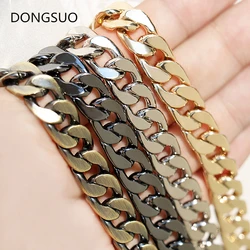 Aluminum chain strap silver gold black large metal chain 0.9cm Designer handbag bag purse replacement Accessories Hardware 9mm