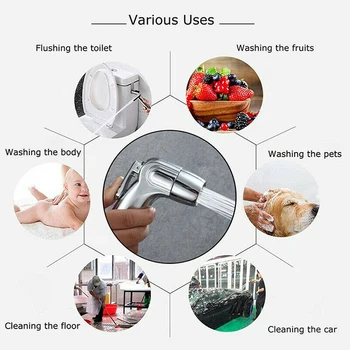 

2020 Top Toilet Bidet Sprayer With Hose Kit Bathroom Bath Pet Flush Toilet Clean Dead Corner