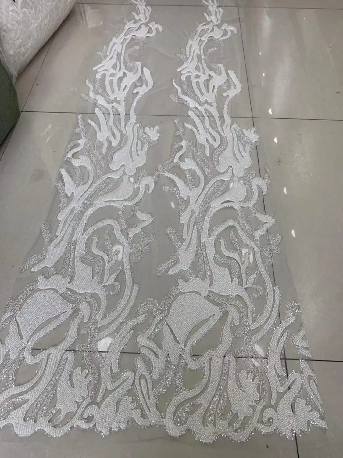 Hh08#5 ярдов/партия лучший белый с металлическим оттенком, слоновая кость цветок бусины Блестки Прекрасный петлевая вышивка тонкой сеткой кружева для пиления свадебное платье/вечерние