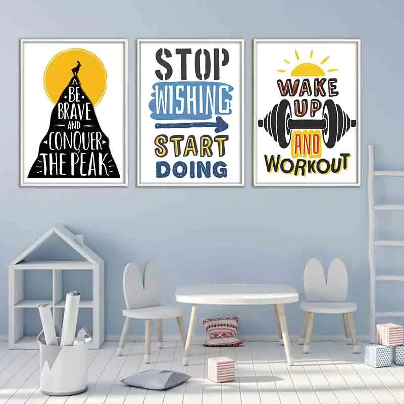 

Motivational Inspirational Quotes Posters Wall Canvas Painting Decoration for Classroom Wall Motivation Decorations Pictures