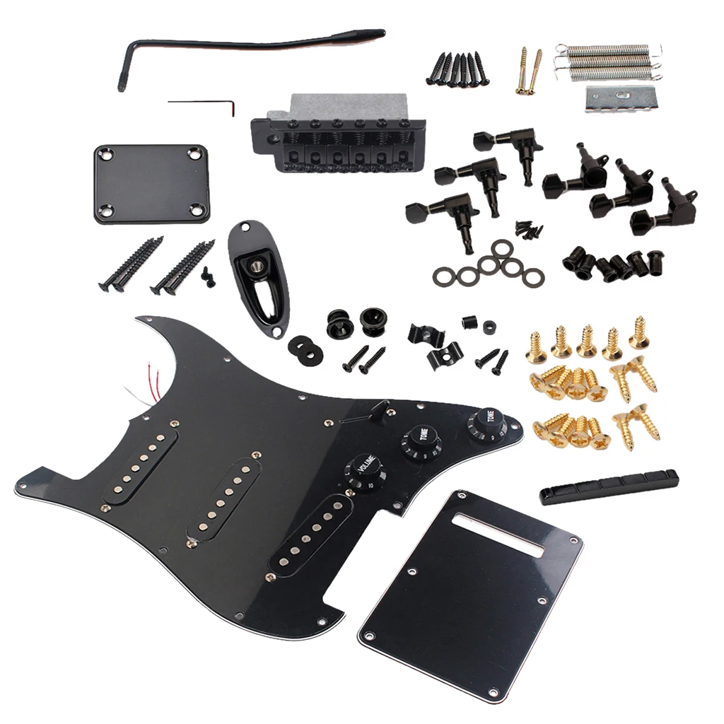 Прочный загруженный Pickguard с гайкой 6R тюнинг ключи Jack ПЛАСТИНА набор для электрогитары аксессуары