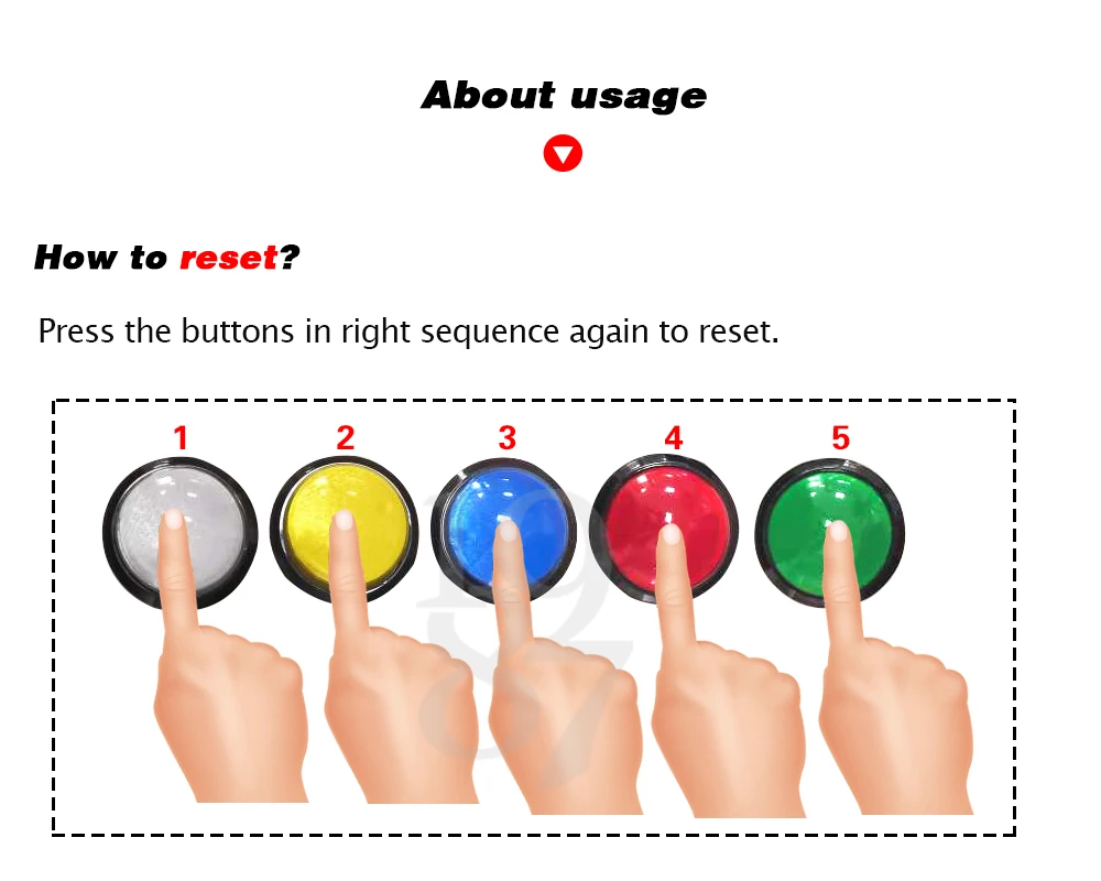 Botões de Cor Mágica a Fim de Correr para Fora Escapar Quarto Jogo Aventureiro Prop Botão Colorido Pressione Quatro Sala Secreta 4 button press