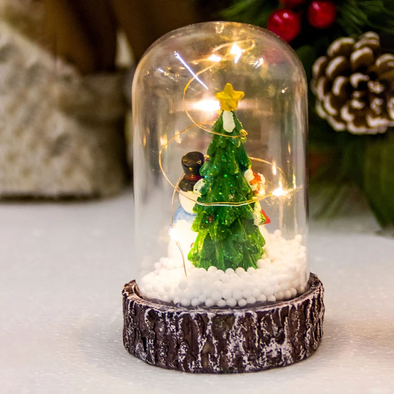 

Christmas Snow Ball Night Light Table Decorative Lamps Ornaments Glass Cover Lighting Reindeer Christmas Tree Festival Light