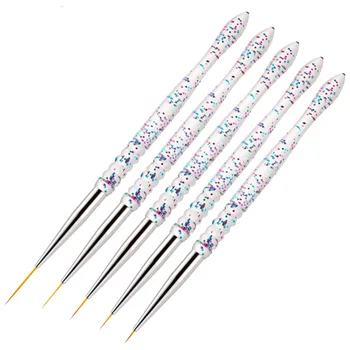 

5pcs Nail Drawing Liner Brushes Set Sequin Clear Handle Nail Paint Pens Nail Art Brush Manicure Tools