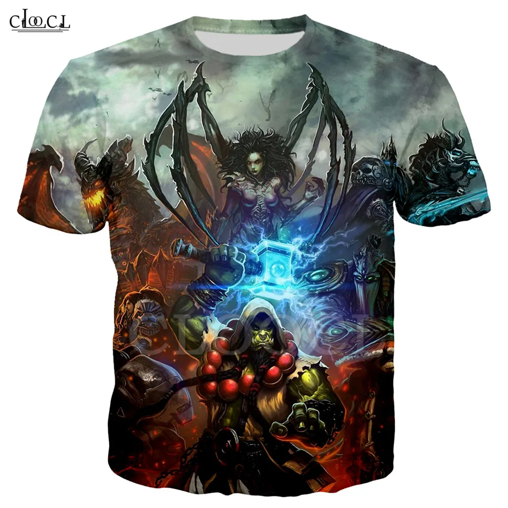 T Shirt 6 Креативная футболка для игры Warcraft, футболки для женщин и мужчин, 3D принт, Азиатский Размер, S-5XL, короткий рукав, повседневные пуловеры, модная одежда для пар - Цвет: T Shirt 6