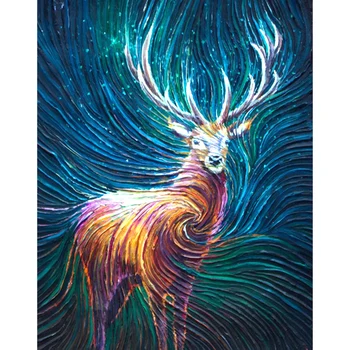

Full 5D Diy Daimond Painting "Psychedelic Deer" 3D Diamond Painting Square/Round Rhinestones Diamant Painting Embroidery Animals