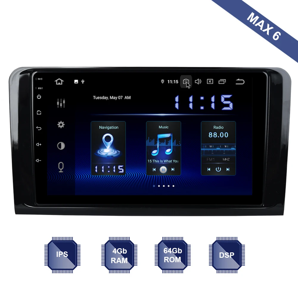 Android 10 GPS для Mercedes Benz CLASS ML W164 X164 ML350 ML300 GL500 ML320 Автомагнитола PX6 DSP IPS HDMI 4 Гб + 64 RDS Wi Fi