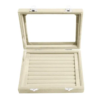 

Velvet Jewelry Display Korean Style Earrings Plate Jewelry Box Portable Earrings Ring Multi-function Jewelry Storage Box