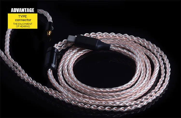 copper silver MMCX CABLETIME HIFI кабель для обновления наушников 0,78 провод акустический тип-c Замена аудио обновление провода OCC DIY HIFI наушники MMCX 1,2 м - Цвет: copper silver MMCX