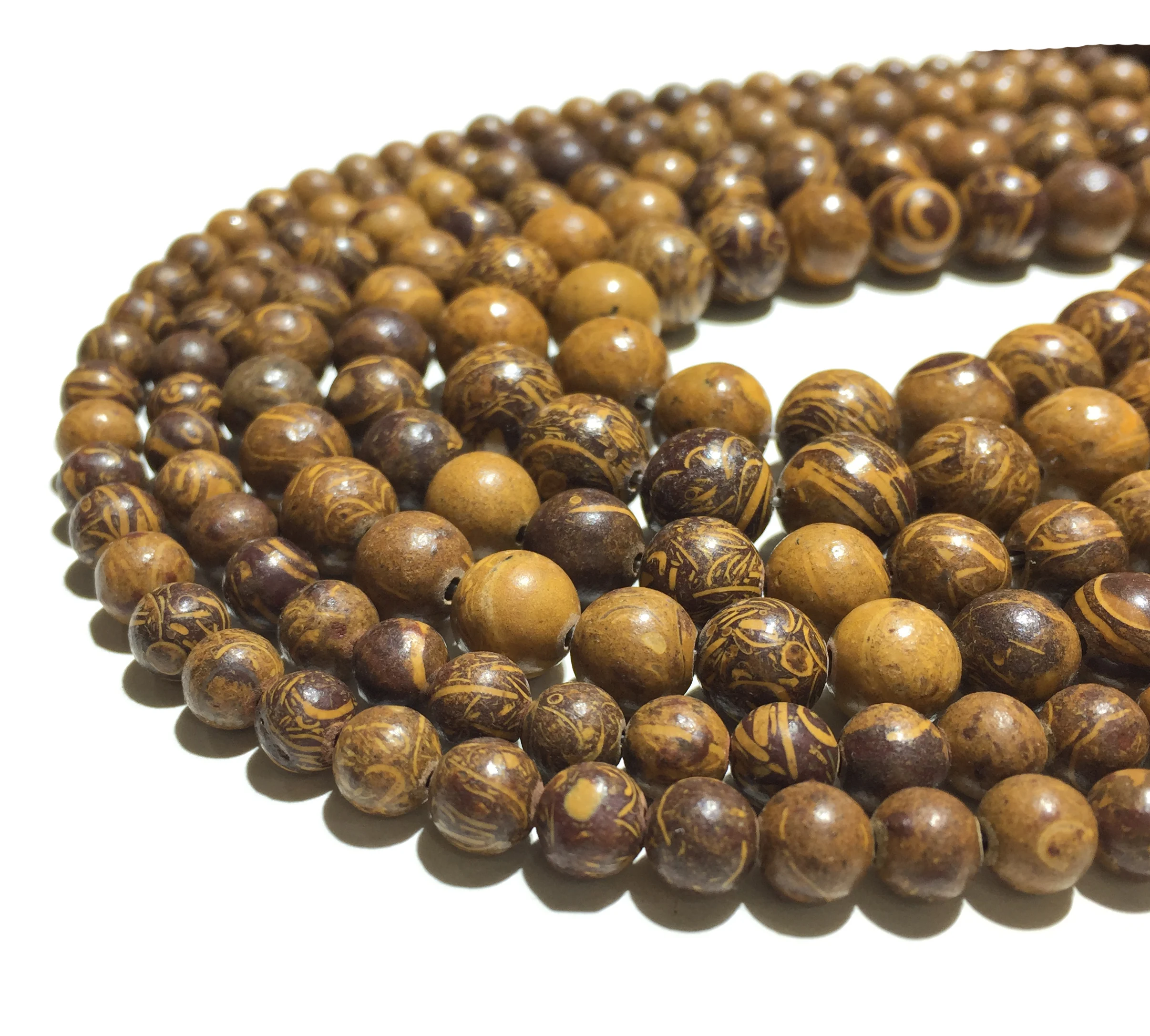 

Natural Gemstone Loose Beads DIY Jewelry Making Bracelet Necklace Accessories Design 8mm Elephant Skin Jasper Bead Factory Price