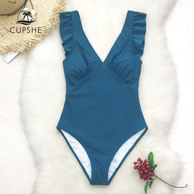 Tavimart Chicme Ins Explosion Summer Sexy woman Halter Cut-out Solid Ruched  Monokini One Piece Swimsuit