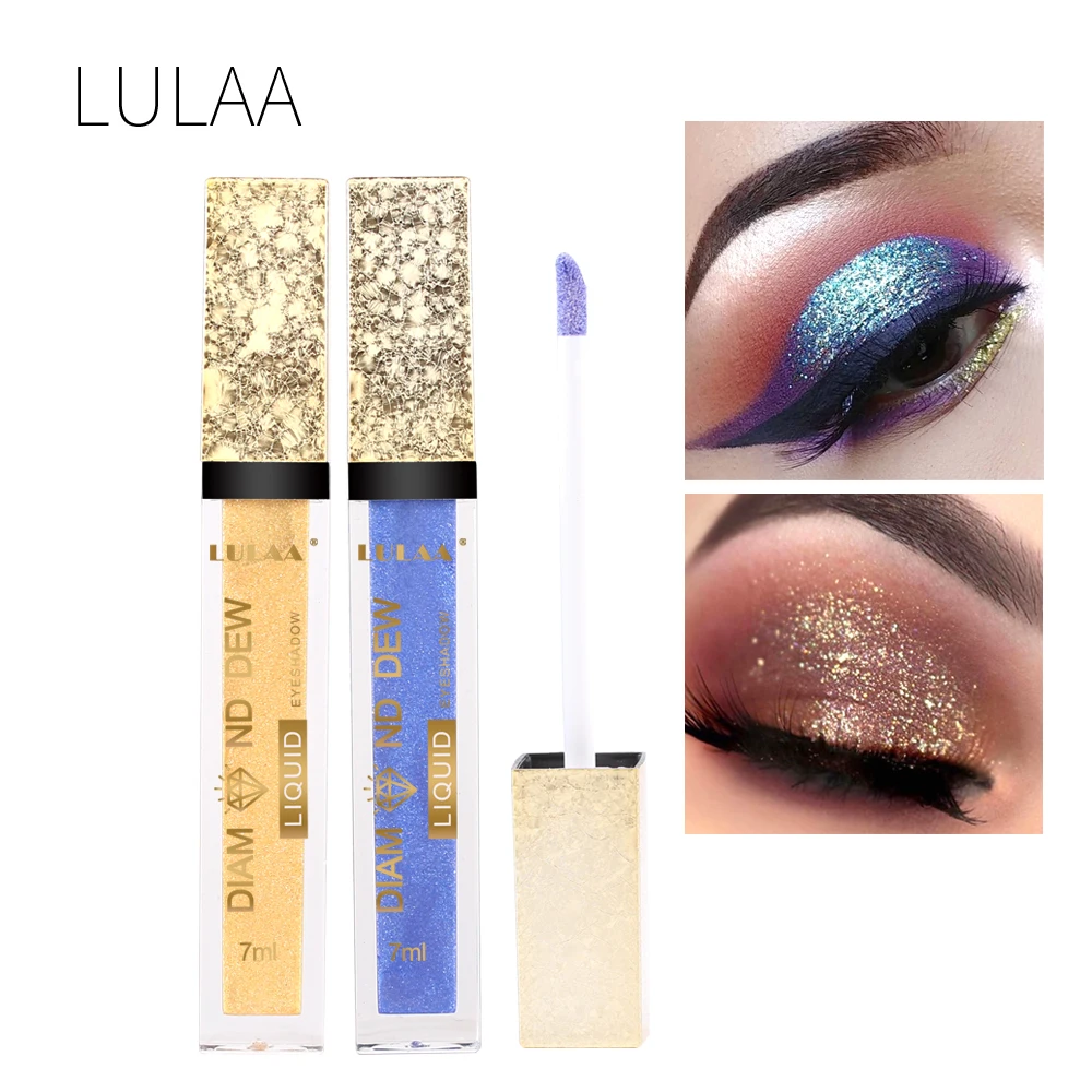 12 цветов квадратная трубка блестящие алмазные тени для век пигмент блестящая