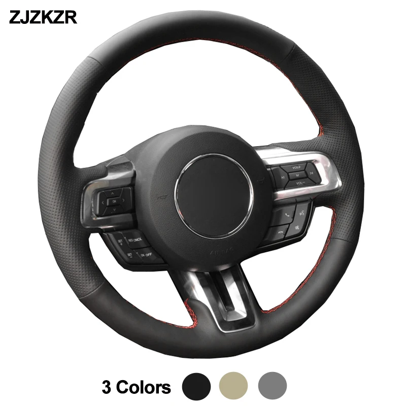 

Car Auto Steering-Wheel Cover For Ford Mustang 2015 -2020 Mustang GT GT350R 2015- 2020 Funda Volante Volant 2016 2017 2018 2019