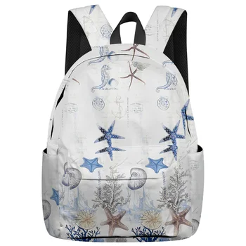 

Ocean Starfish Shell New Fashion Backpack Casual Travel Simple Backpack Men and Women Backpack