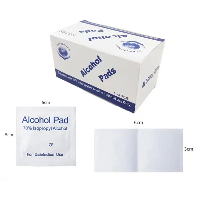 100 Pcs Alcohol Wet Wipe Disposable Disinfection Prep Swap Pad Antiseptic Skin Cleaning Care Jewelry Mobile Phone Clean Wipe