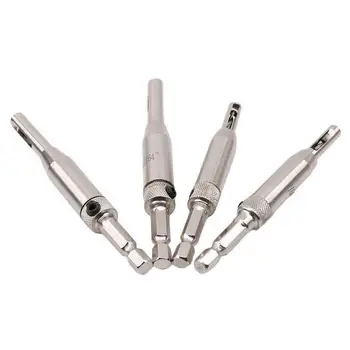 

4x Set Steel Hole Puncher Saw HSS Center Drill Bit Wood Door Hinges Cutter Tools