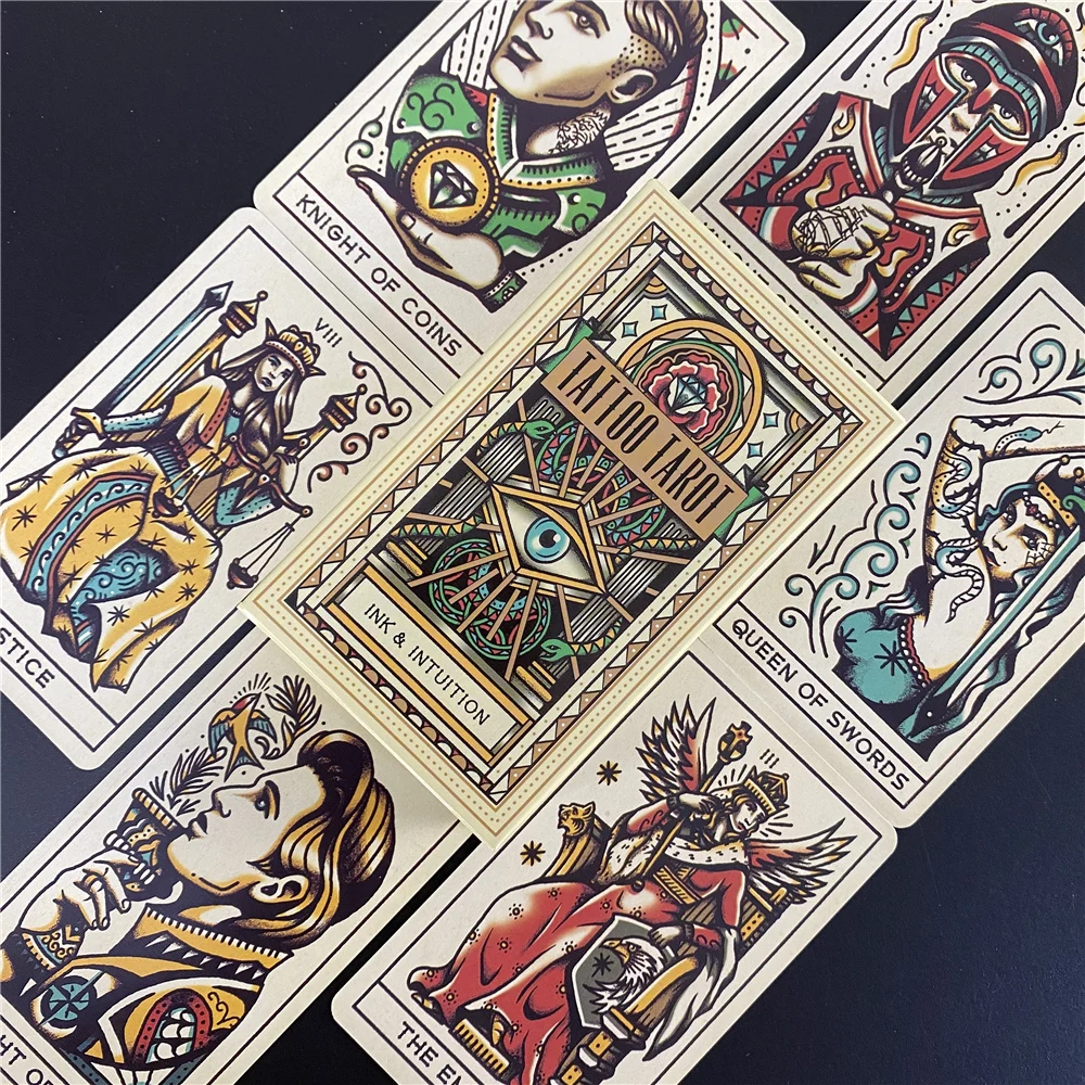 Tattoo Tarot Ink & Inspection Cards Set Di Tarocchi Splendidamente Ilustrati Con Gioco Di Tarocchi Vintage Tattoo Deck