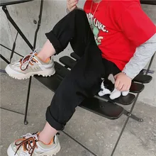 Детские повседневные штаны 2019ctx, Осенние новые стильные повседневные вязаные джинсы с вышивкой для мужчин и женщин и детей