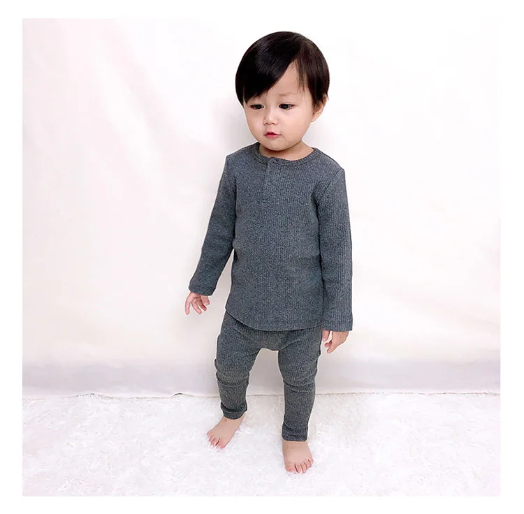 Baby Girl Clothes Set Pure Cotton Infant Boys Long Sleeve Set Sweaters+Pants 2pcs Warm Thread Pit Jerseys Kids Clothing Outfits