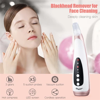 

USB Rechargeble Blackhead Remover 3 Colors Skin Care Hot Compress Anti Wrinkle Acne Removal Pore Cleaner Skin Tightening Face